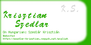 krisztian szedlar business card